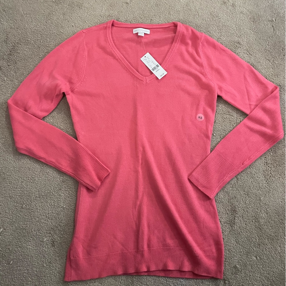 NWT New York and Company V Neck Long Sleeve Sweater